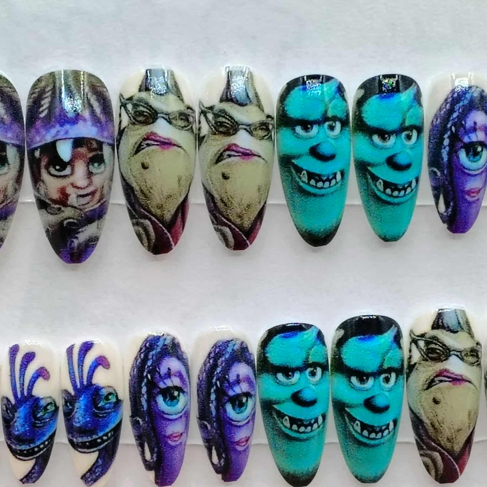Monster-Themed Press-On Nails